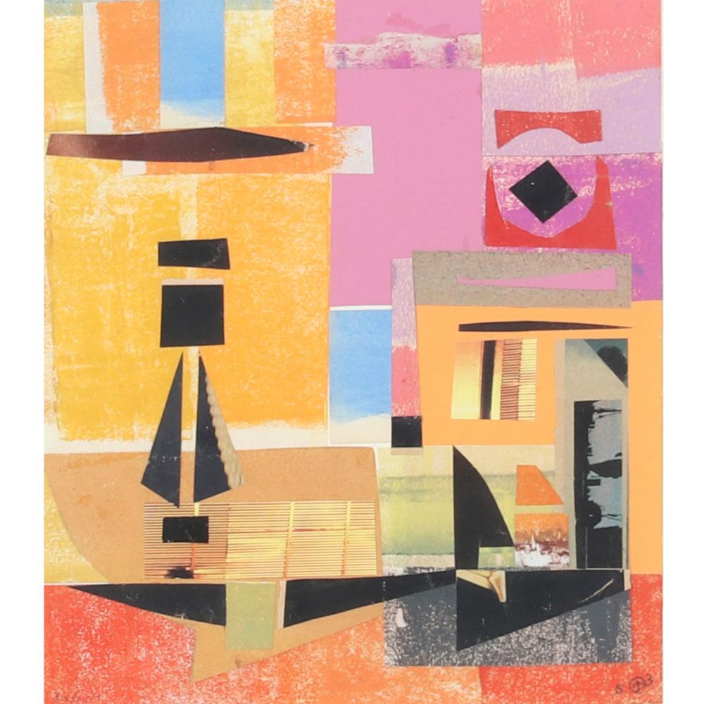 Appraisal: WERNER DREWES AMERICAN - COLLAGE OIL AND COLLAGE ON PAPER