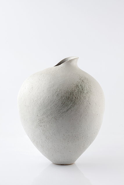 Appraisal: Betty Blandino British - Vesselcoiled with pulled asymmetrical rimimpressed potter's