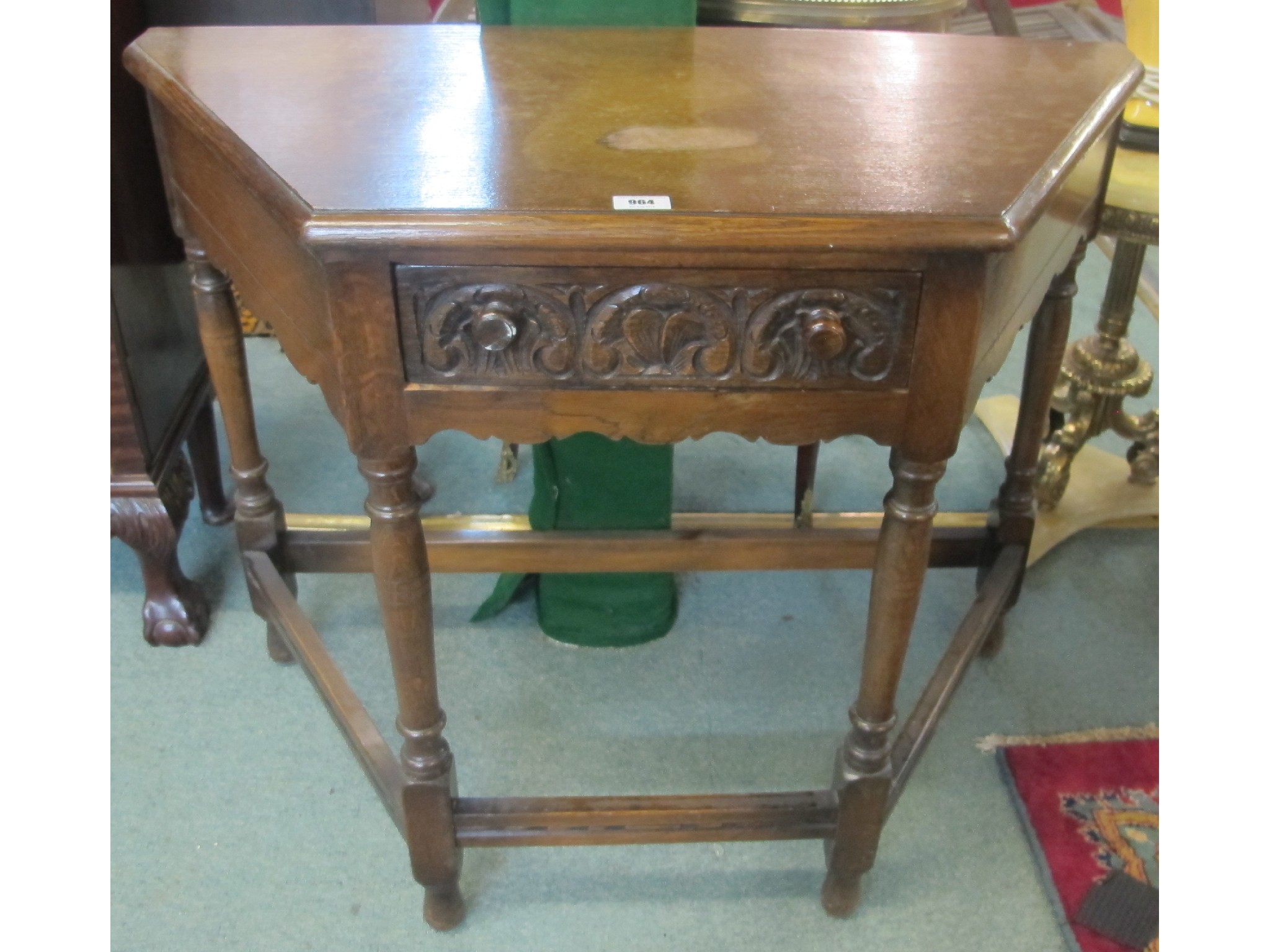 Appraisal: Oak Jacobean style hall table