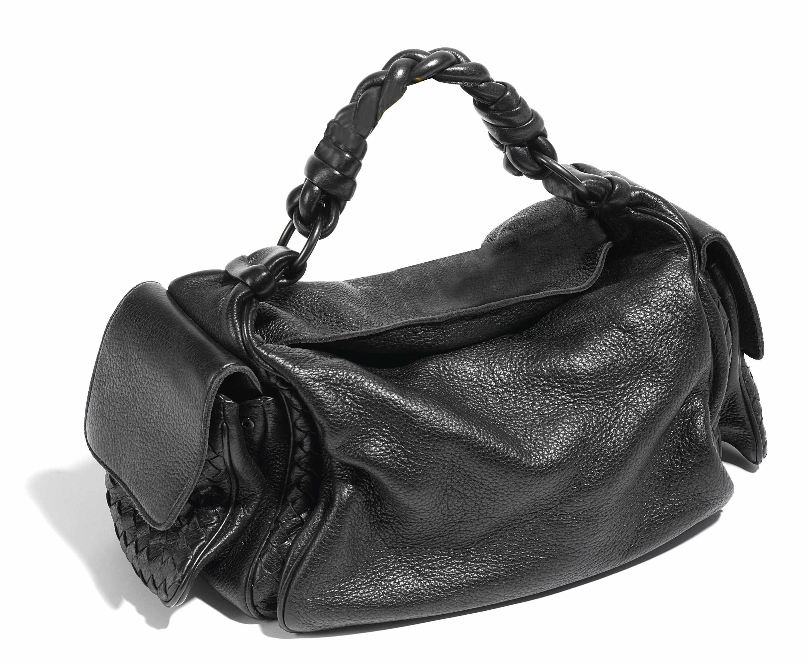 Appraisal: A Bottega Veneta black hobo bag size in x in