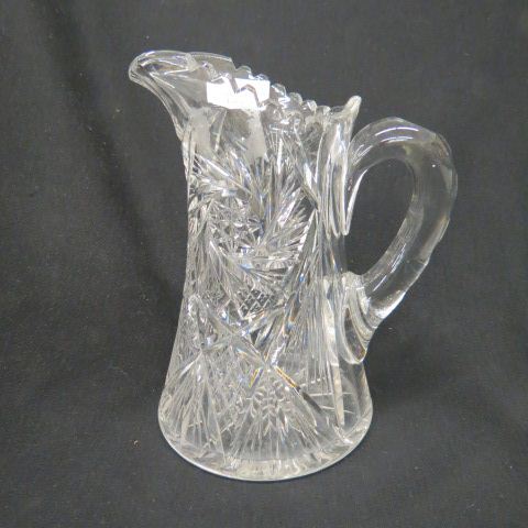 Appraisal: Cut Glass Pitcher brilliant period pinwheel ray designs