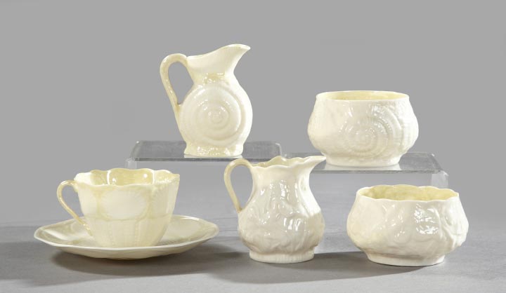 Appraisal: Interesting Six-Piece Collection of Belleek Porcelain comprised of a Toy