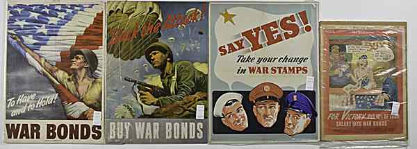 Appraisal: US WWII Bond Drive Posters Lot of Four Posters include