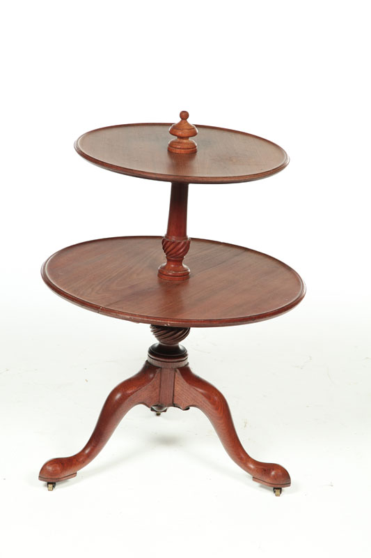 Appraisal: CHIPPENDALE DUMBWAITER American late th-early th century mahogany Tripod base