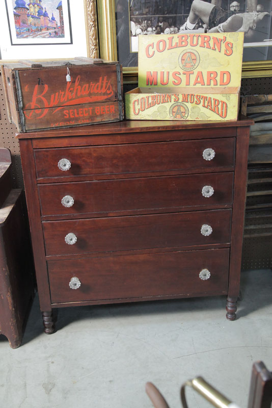 Appraisal: CHEST OF DRAWERS Walnut having four graduated and dovetailed drawers