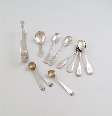 Appraisal: A mixed lot of silver flatware various dates and makers