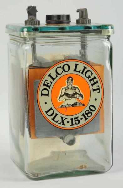 Appraisal: Glass Delco Light Battery Circa s Never used or charged