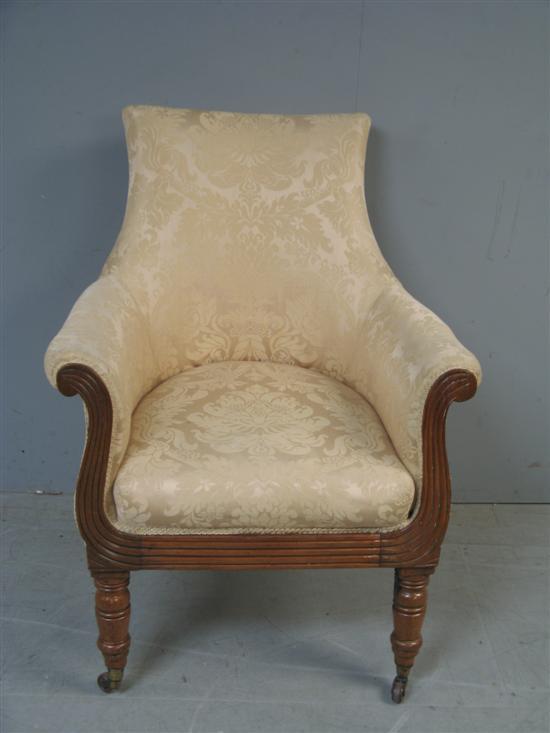 Appraisal: Early th Century oak framed armchair