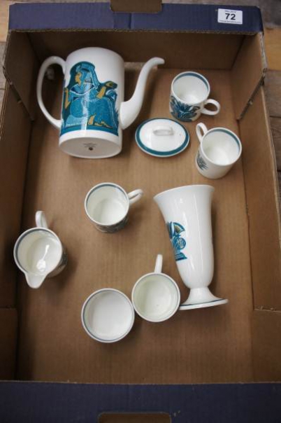 Appraisal: Tray comprising Wedgwood Susie Cooper Ashmun Part Coffee Set Cups