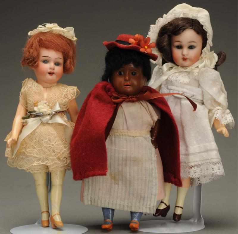 Appraisal: Lot of German Bisque Dolls All with bisque socket heads