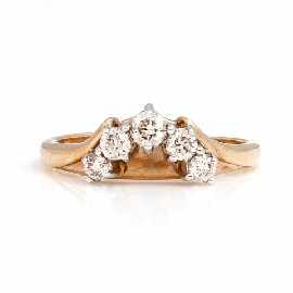 Appraisal: A ct gold curved five stone round brilliant cut diamond