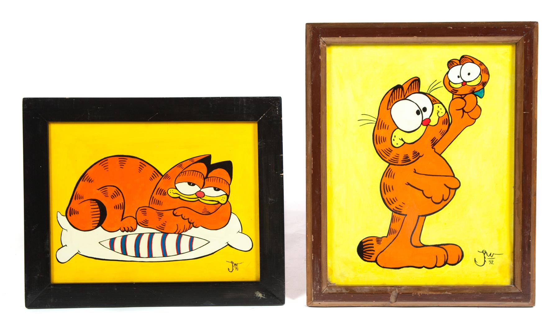 Appraisal: FOUR CARTOON CHARACTER PAINTINGS BY JAMES WATSON MARYLAND LATE TH