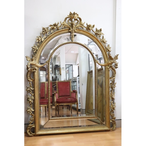 Appraisal: Antique French gilt mirror arched design with bevelled plates applied