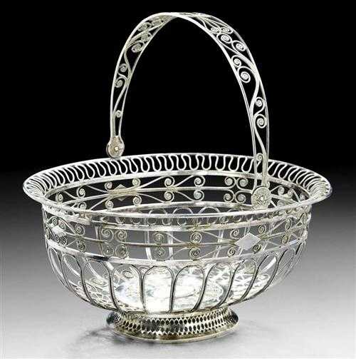 Appraisal: SILVER WIRE BASKET Bern st quarter of the th century