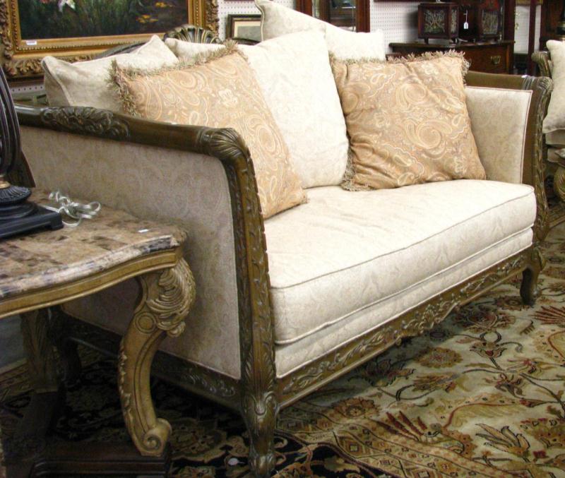 Appraisal: Pair of Bernhardt Loveseats with Carved Frame