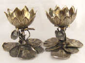 Appraisal: A fine pair of Art Nouveau silver plated naturalistic footed