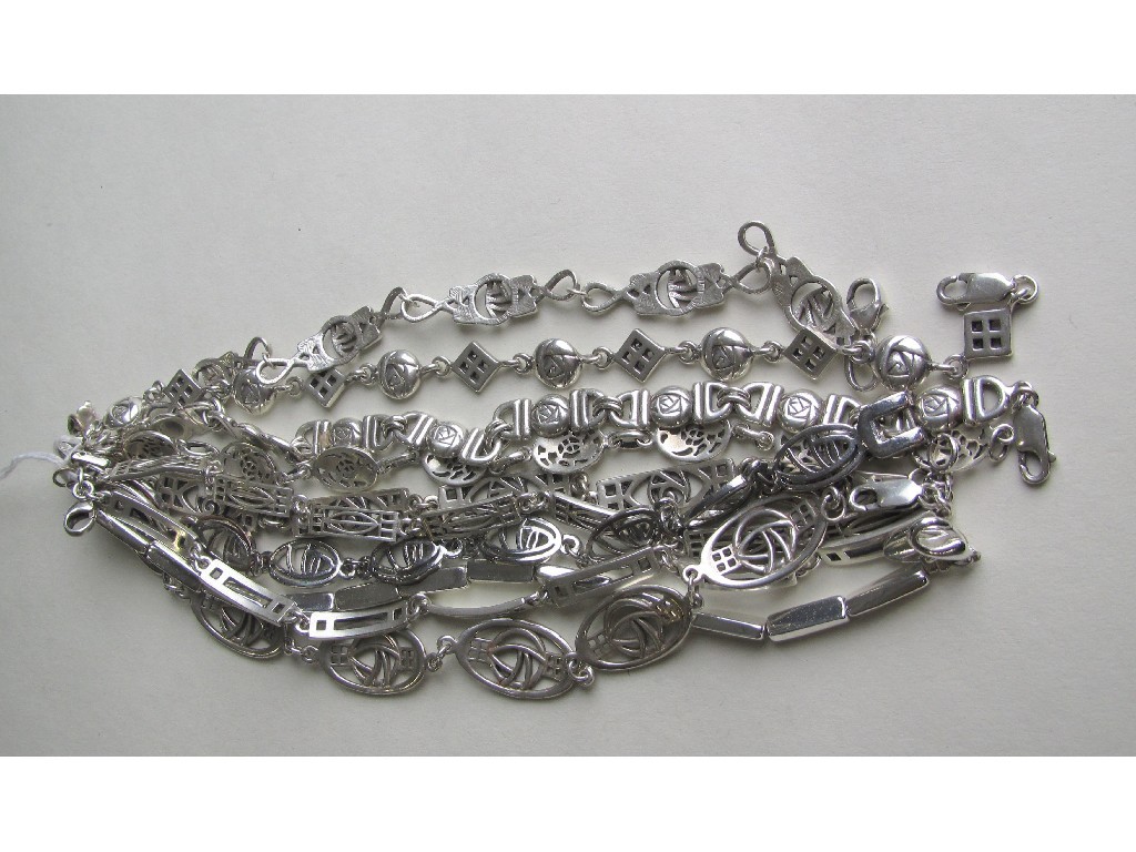 Appraisal: Ten Mackintosh style silver bracelets