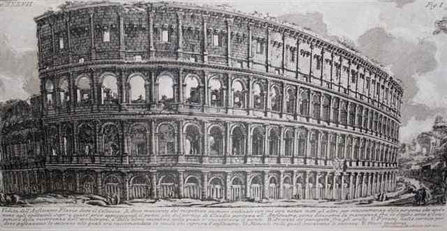 Appraisal: A PIRANESI MONOCHROME PRINT of the Colosseum x