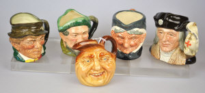 Appraisal: Five small Royal Doulton character jugs - Christopher Columbus Ltd