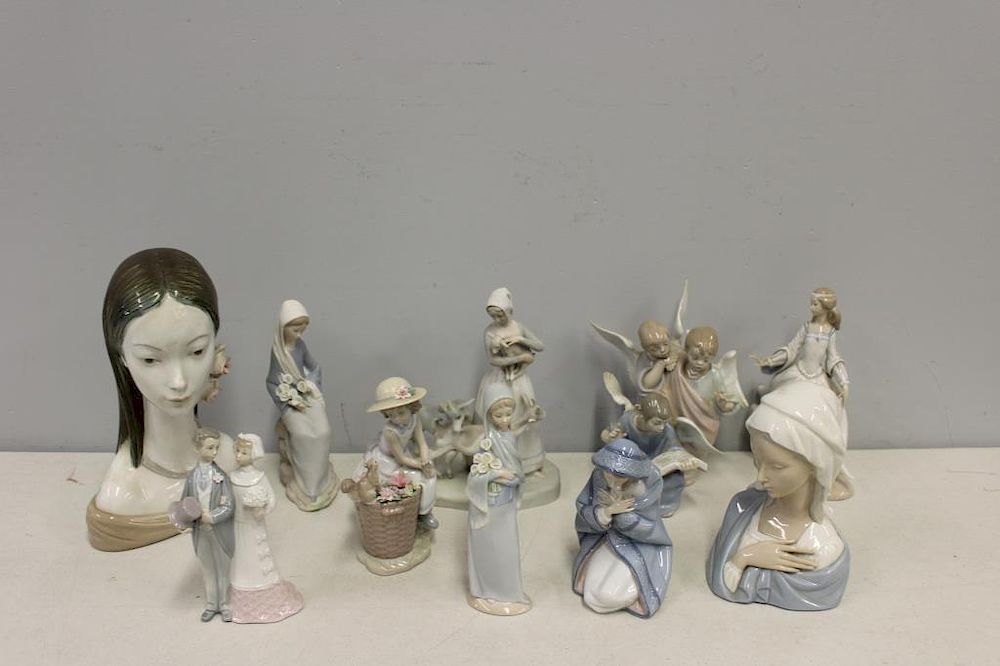 Appraisal: LLADRO Grouping of Signed Porcelain Figures From a New City