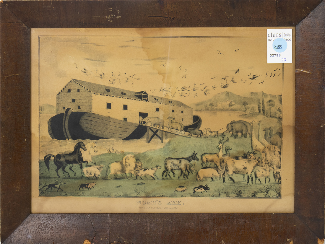 Appraisal: PRINT NOAH'S ARK American School th century Noah's Ark lithograph