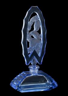 Appraisal: Czech Blue Glass Perfume Bottle Attr to Hoffman Attributed to