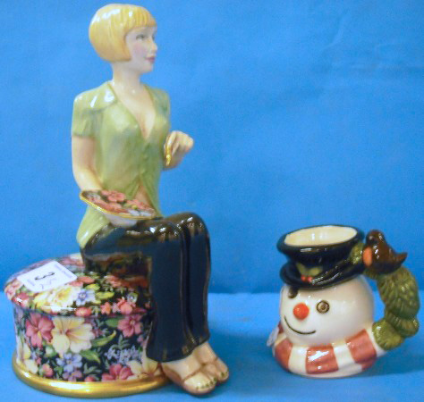 Appraisal: Royal Doulton Miniature Character Jug Christmas Robin Snowman D special