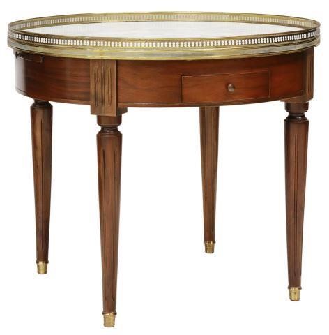 Appraisal: French Louis XVI style mahogany bouillotte table th c with