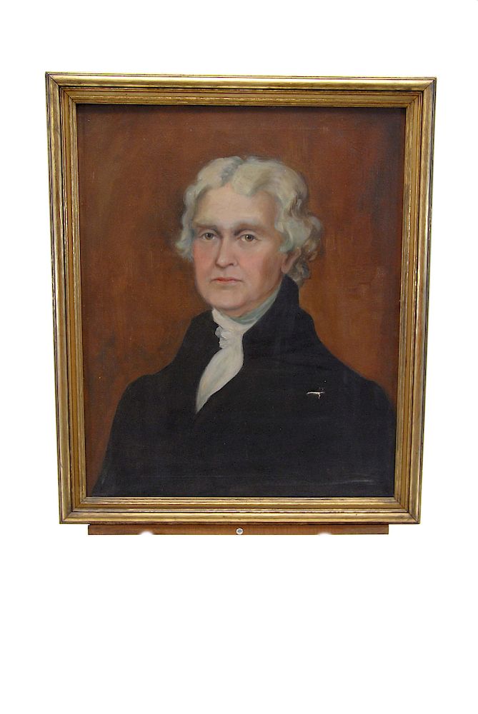 Appraisal: President Thomas Jefferson Oil on Canvas Portrait President Thomas Jefferson