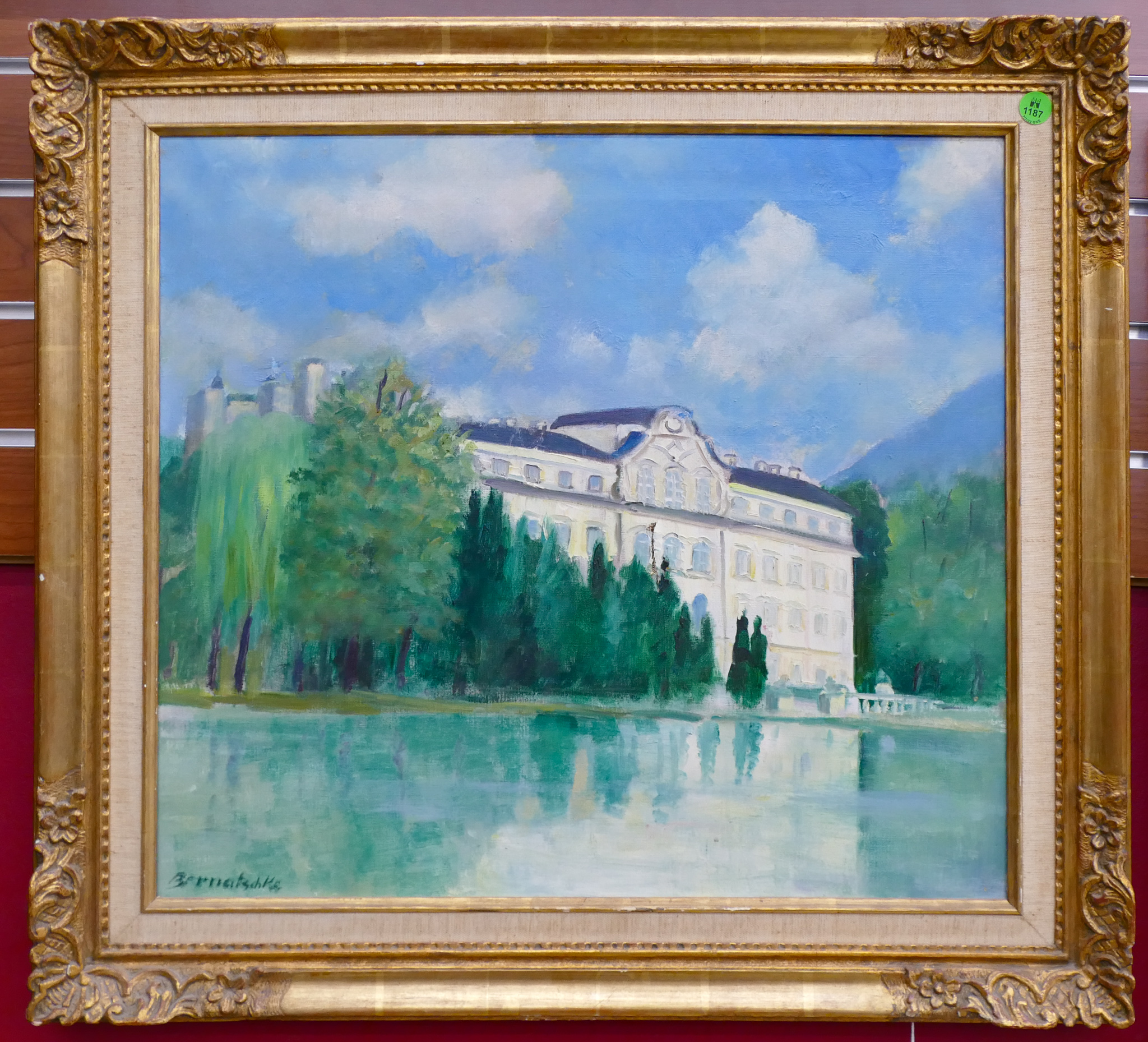 Appraisal: Rudolf Bernatschke b American ''Von Trapp Family House Salzburg'' Oil