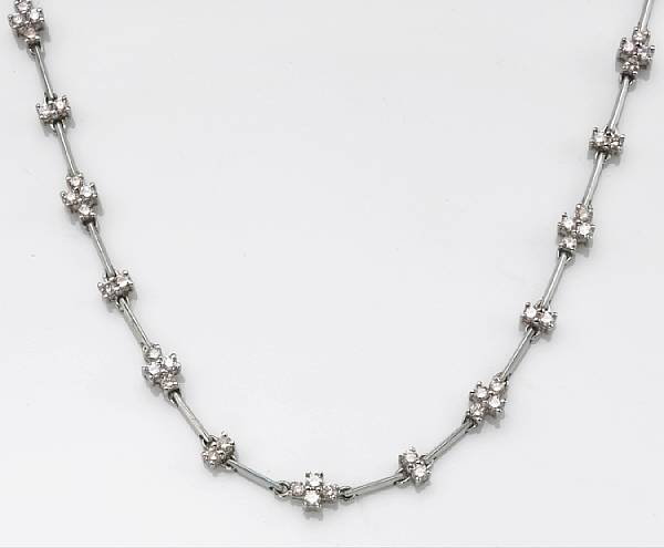 Appraisal: A diamond and k white gold necklace estimated total diamond