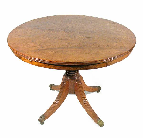 Appraisal: A Regency mahogany breakfast tilt top table restorations repairs height