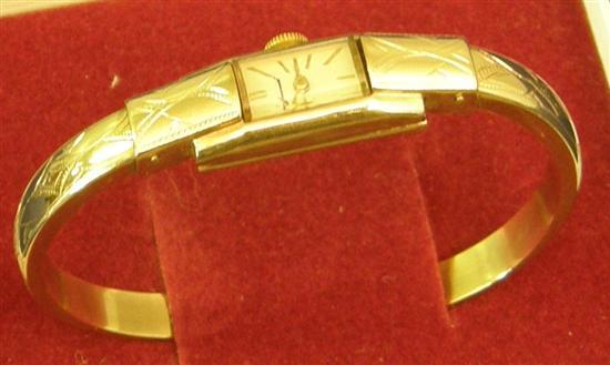 Appraisal: Gold Accurist spring bangle watch