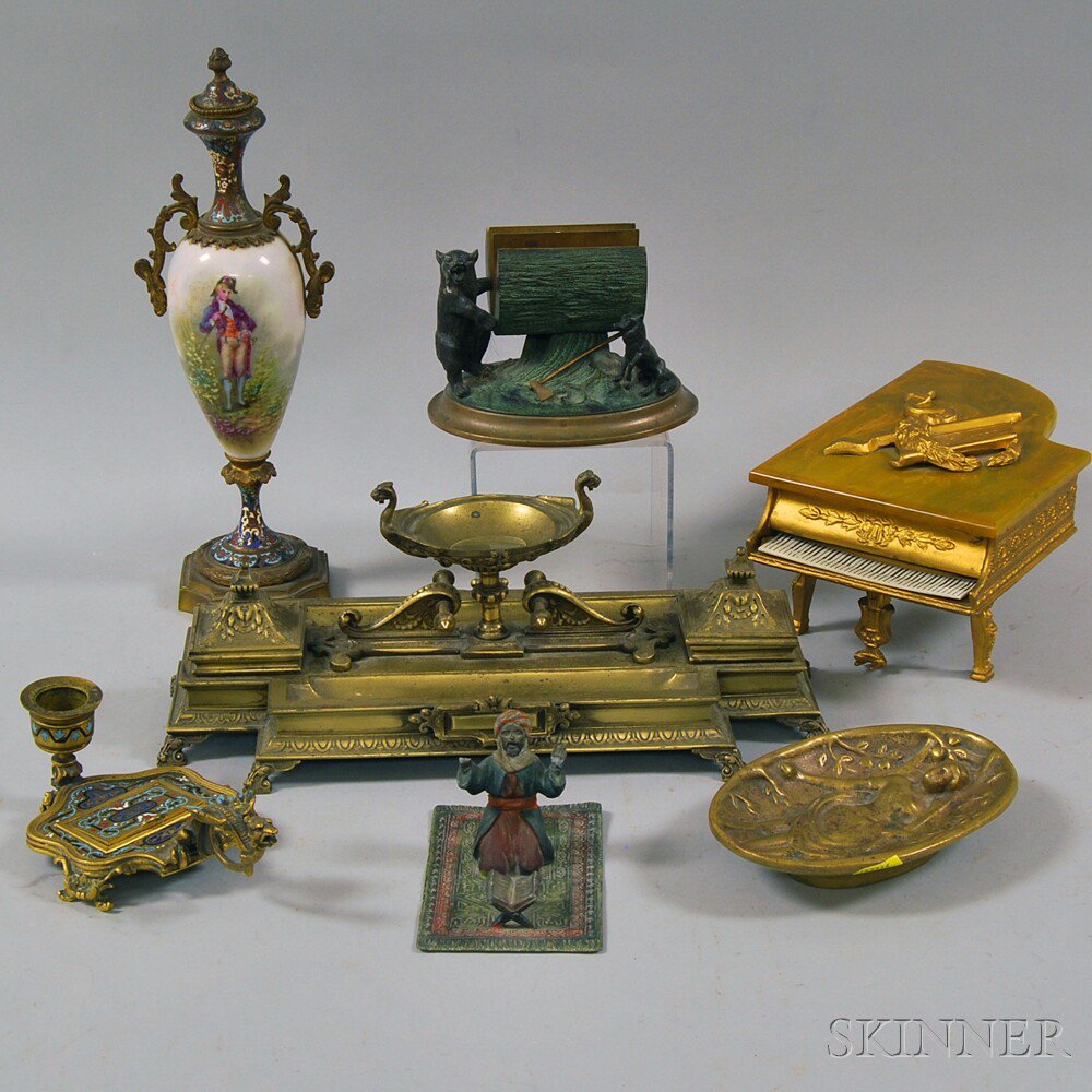 Appraisal: Group of Miscellaneous Metal Objects including a cloisonne gilt metal