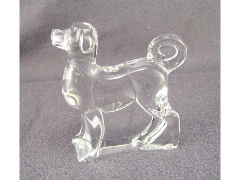 Appraisal: Baccarat Crystal Dog Crystal standing dog signed Baccarat measures high