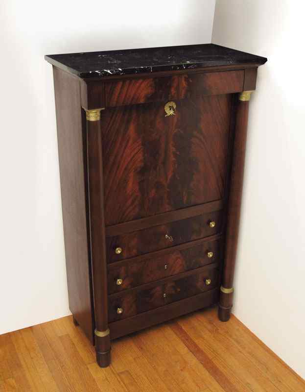 Appraisal: FRENCH EMPIRE REVIVAL SECRETAIRE a ABATTANT Ca Richly grained mahogany