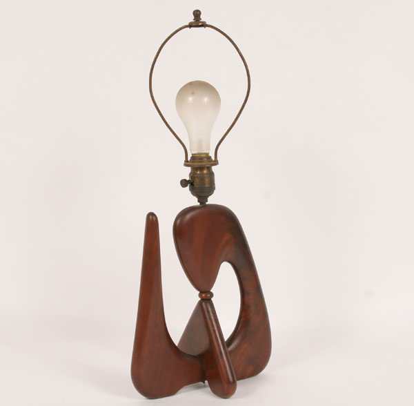 Appraisal: Modern amphoric carved lamp in the Isamu Noguchi style with