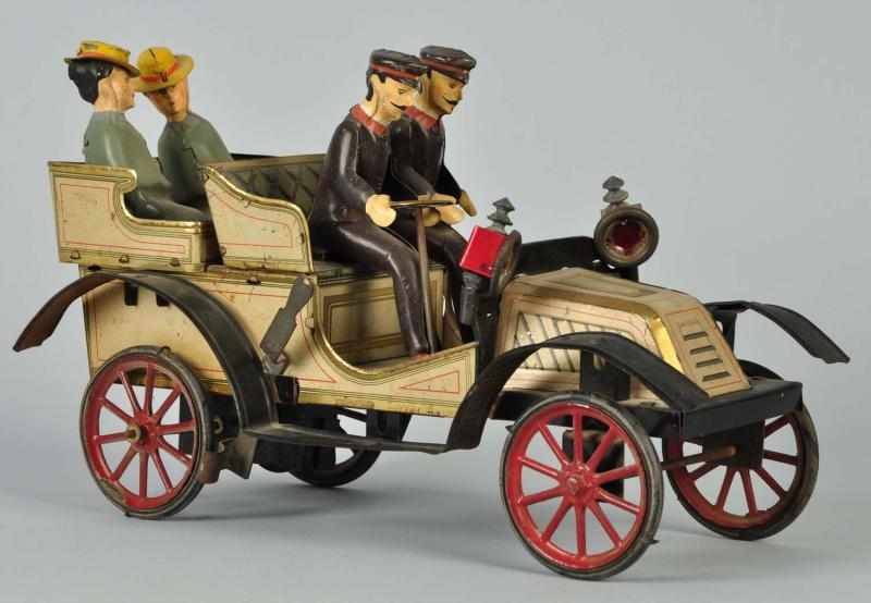 Appraisal: Tin Litho Carette Limousine Clockwork Toy Description German Open touring