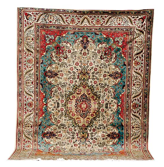 Appraisal: Tabriz carpet ' x ' Condition Good condition even pile