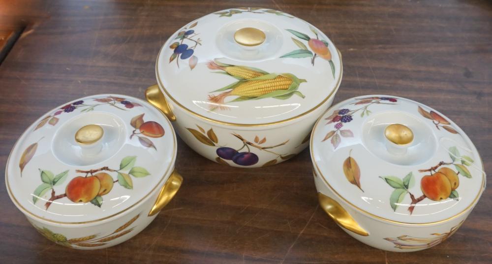 Appraisal: Three Royal Worcester Evesham Covered Tureens