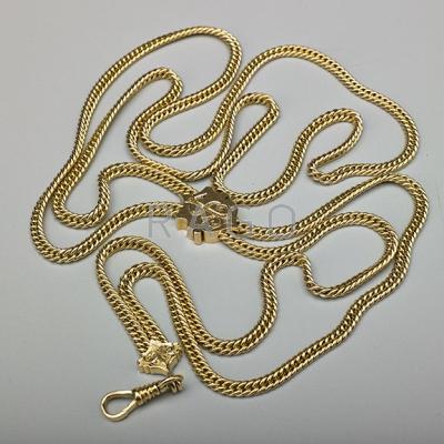 Appraisal: K YELLOW GOLD LONG CHAIN WITH SLIDE DATED Solid curb