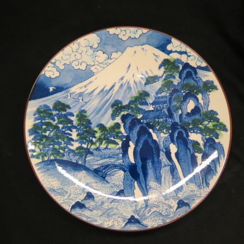 Appraisal: Japanese Porcelain Charger Mt Fujilandscape diameter excellent