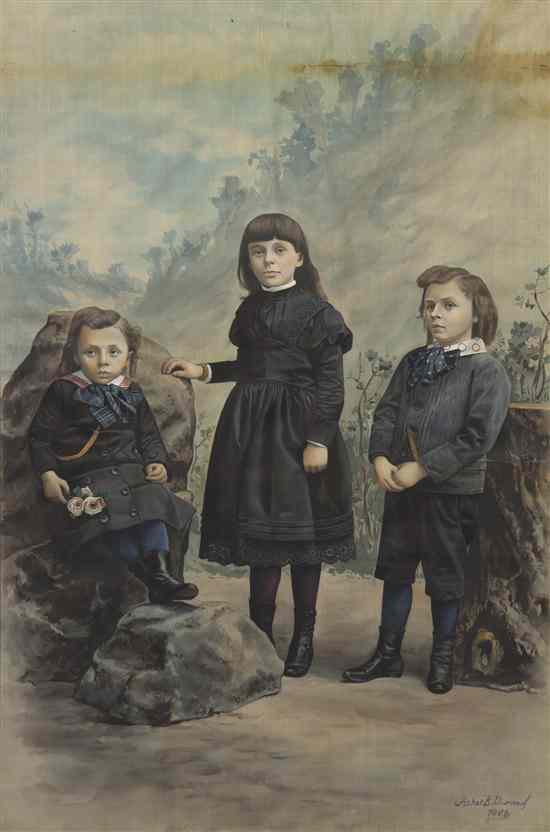 Appraisal: Asher Brown Durand American - Portrait of Three Children watercolor