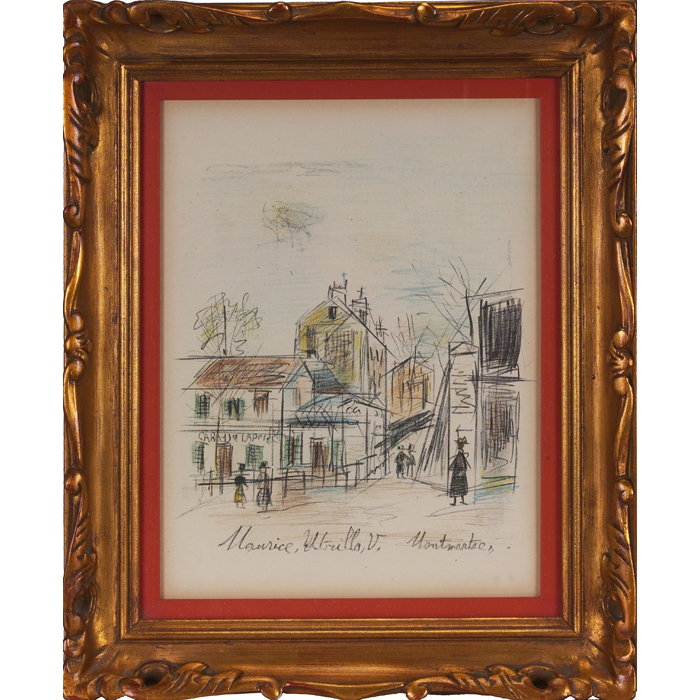 Appraisal: After Maurice Utrillo French - Montmartre color lithograph signed and