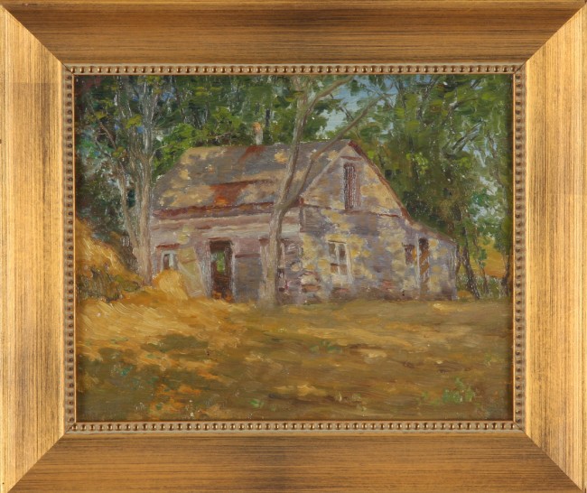 Appraisal: Abandoned House oil on canvas board x sight Artist American