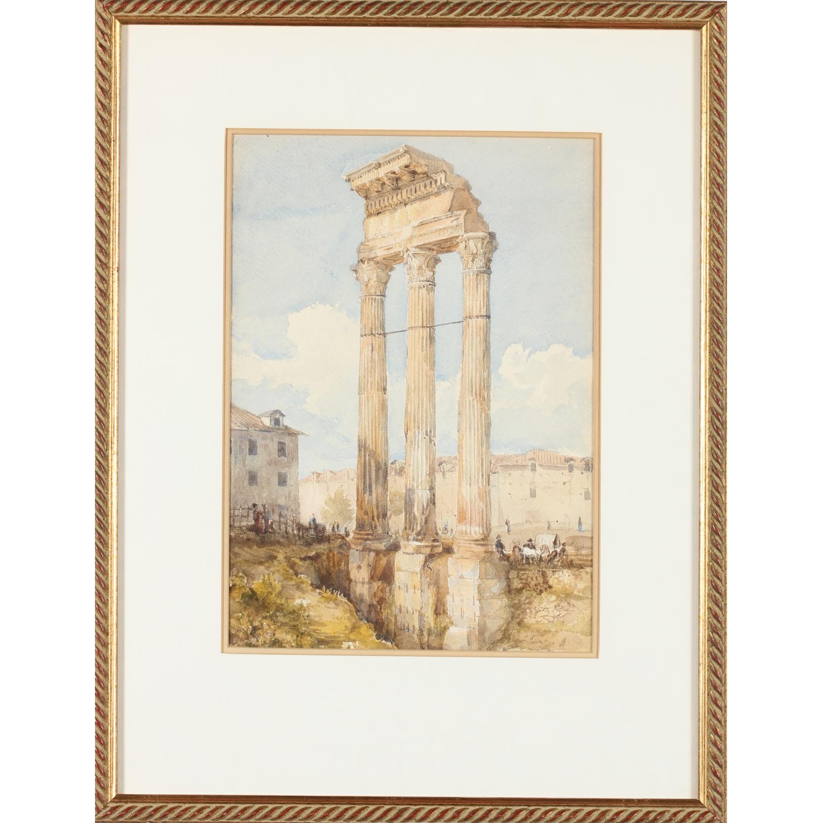 Appraisal: English School th Century The Temple of Castor Pollux watercolor