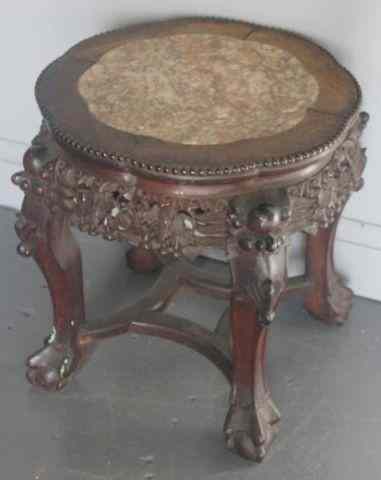 Appraisal: Small Chinese Marble Top Table From a Pelham NY home