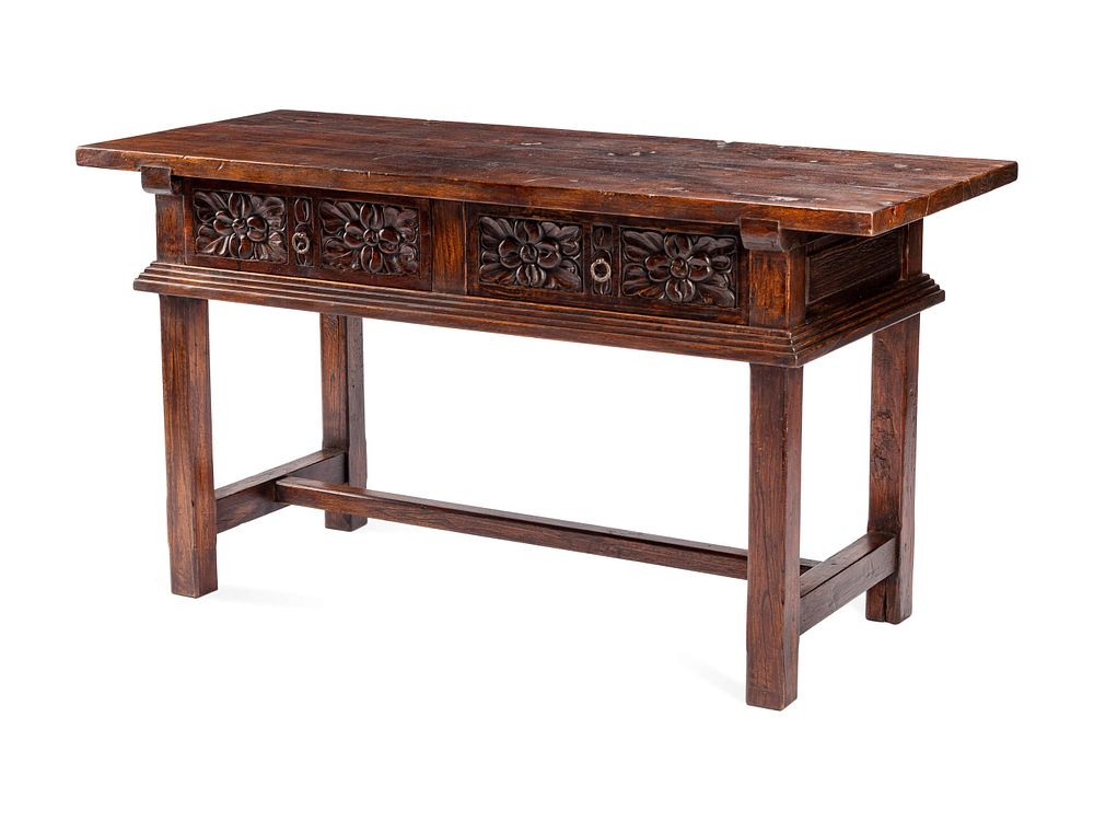 Appraisal: A Spanish Renaissance Style Walnut Table A Spanish Renaissance Style