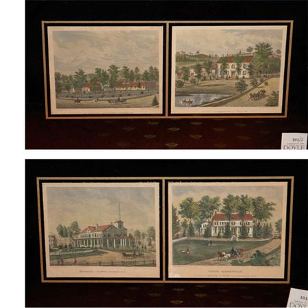 Appraisal: After R K Sneden NEW YORK HOMESTEADS Four hand-colored heliogravures