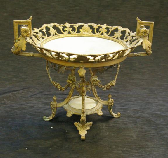 Appraisal: Italian Tiered Gilt-Brass-Mounted Alabaster Tazza third quarter th century in